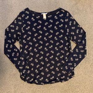 H&M Navy Long Sleeve with Bicycles